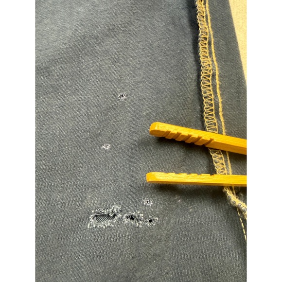 VTG 90's‎ Lucky Brand Dungarees Jeans Shorts Men 34 Blue Denim Distressed USA - Picture 7 of 16